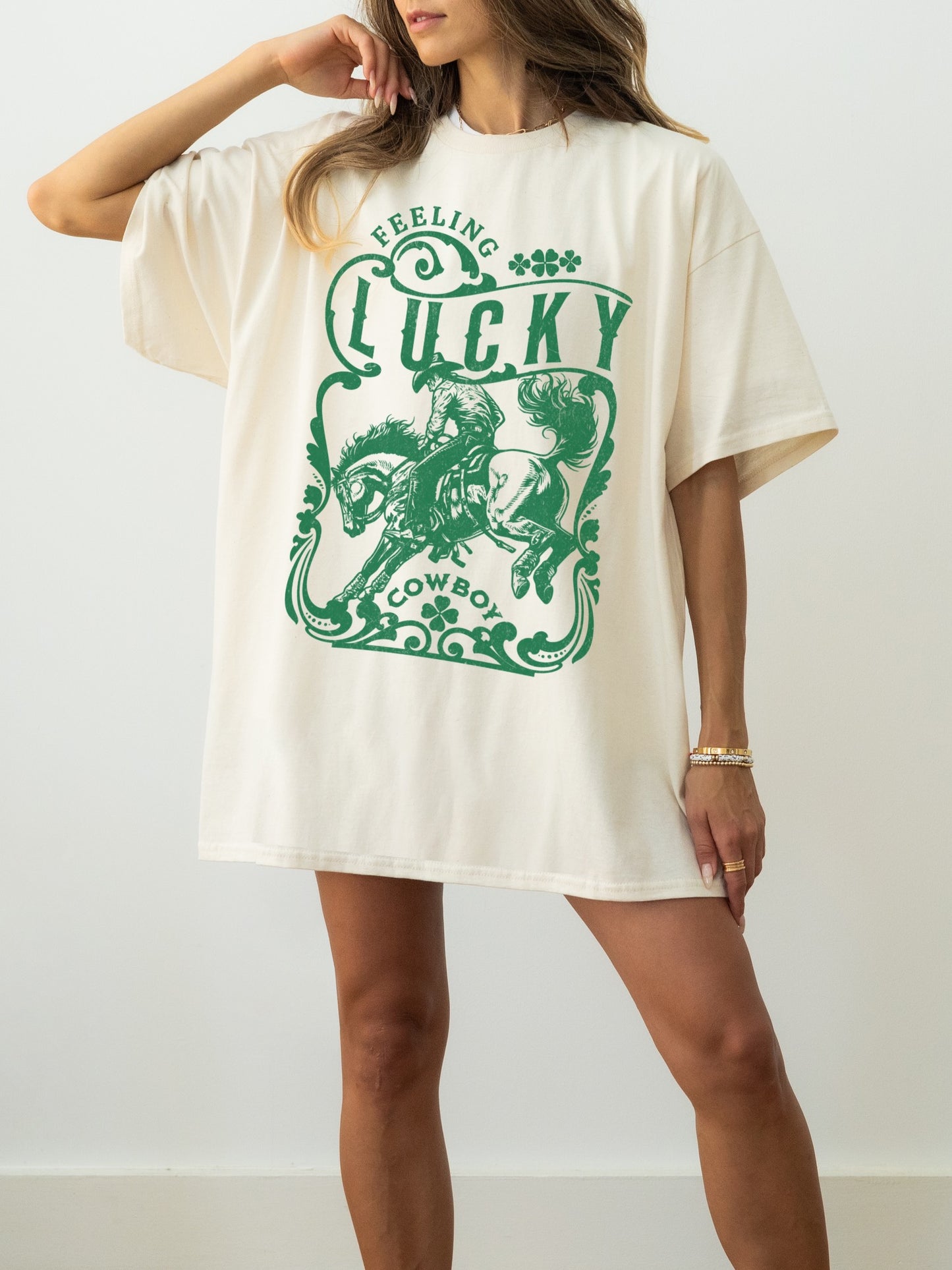 Lucky Cowboy Oversized Graphic Tee